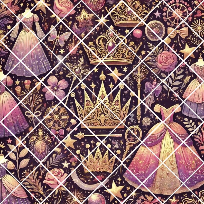15 Disney Princess Inspired Patterns and Designs Digital Downloads PNG ...