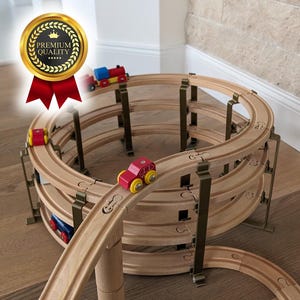Hochwertige Spiralbrücke - für Holzeisenbahn Brio / IKEA und andere - Stützen Holzschiene Kreiselbrücke  Geschenk