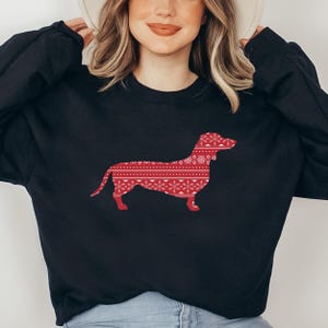 Dachshund Christmas Sweatshirt, Funny Christmas Sweater with Dog Motif, Ugly Christmas Sweater, Dachshund Pullover, Dachshund XMAS Shirt
