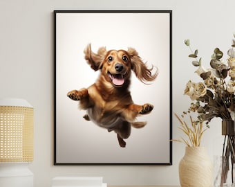 dachshund poster, funny pet poster, dachshund wall art, dachshund print, dachshund gift, dachshund decoration, pet portrait, funny dachshund