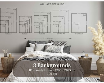 Wall art size guide, vertical ratio guide, Frame Size Guide, Poster Size Guide, Digital Download