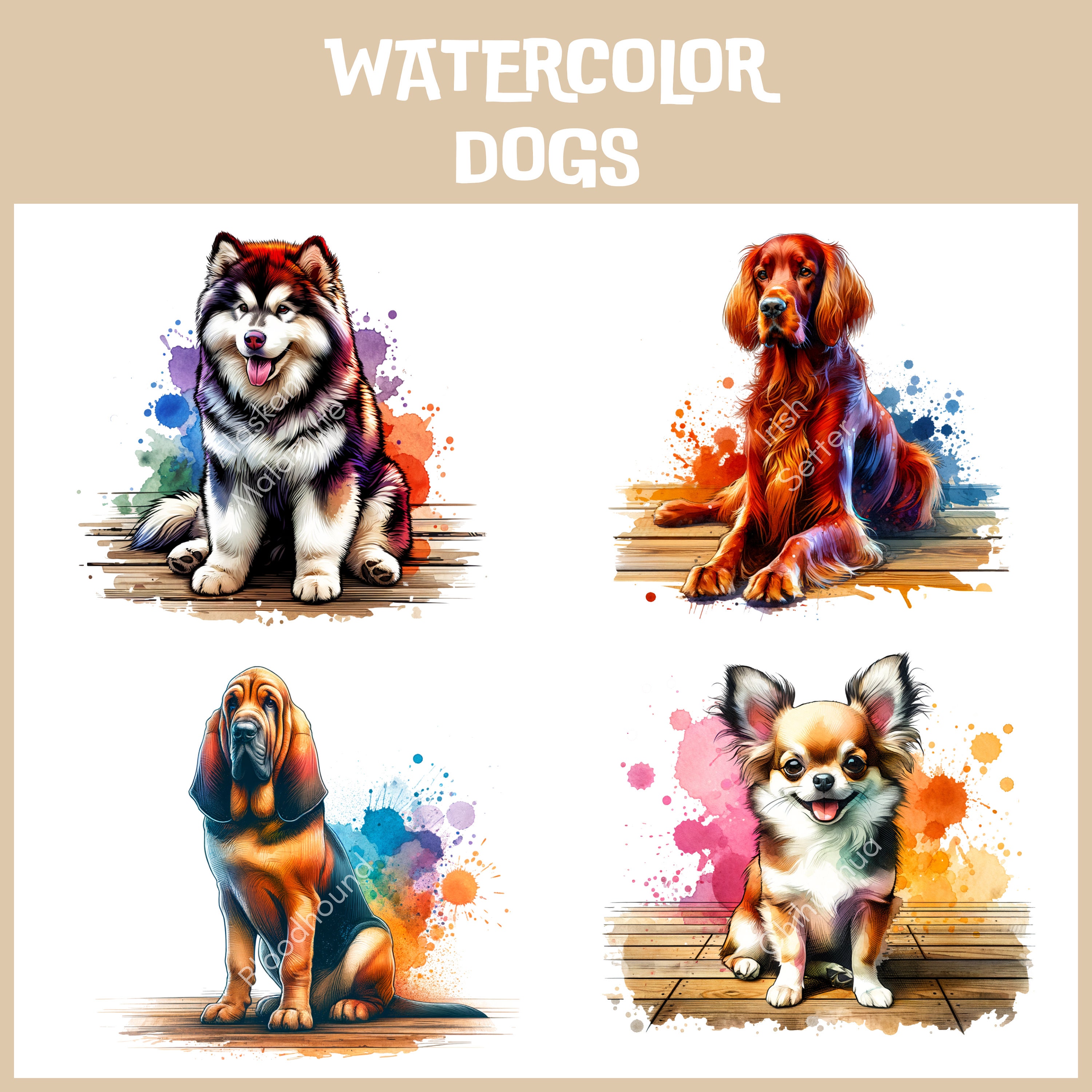 Watercolor Dogs Clipart Dogs PNG Download Clipart Printable Dog ...