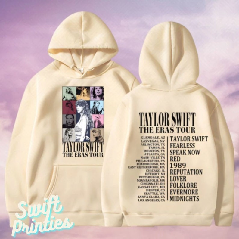 Taylor Eras Tour Hoodie TS 1989 Sweatshirt Swiftie Merch Taylor Merch Taylor Fans Gift Lover Eras Tour Folklore Evermore Reputation Cream