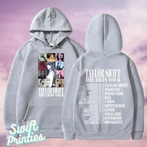 Taylor Eras Tour Hoodie TS 1989 Sweatshirt Swiftie Merch Taylor Merch Taylor Fans Gift Lover Eras Tour Folklore Evermore Reputation Grey