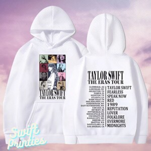 Taylor Eras Tour Hoodie TS 1989 Sweatshirt Swiftie Merch Taylor Merch Taylor Fans Gift Lover Eras Tour Folklore Evermore Reputation White