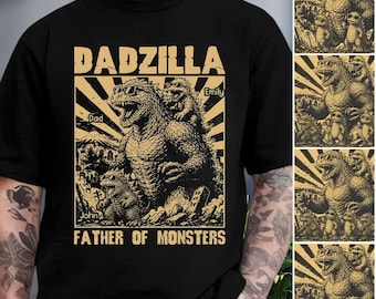 Personalized Dadzilla Father Of Monsters T-Shirt, Funny Father's Day Gift, Custom Family Humor Tee