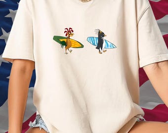 Cody Maverick & Chicken Joe Surfs Up Unisex T-Shirt, Funny Shirt, Trendy Shirt