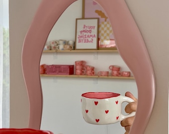 Handmade Heart Ceramic Mug – Cute Coffee Cup, Valentine's Gift