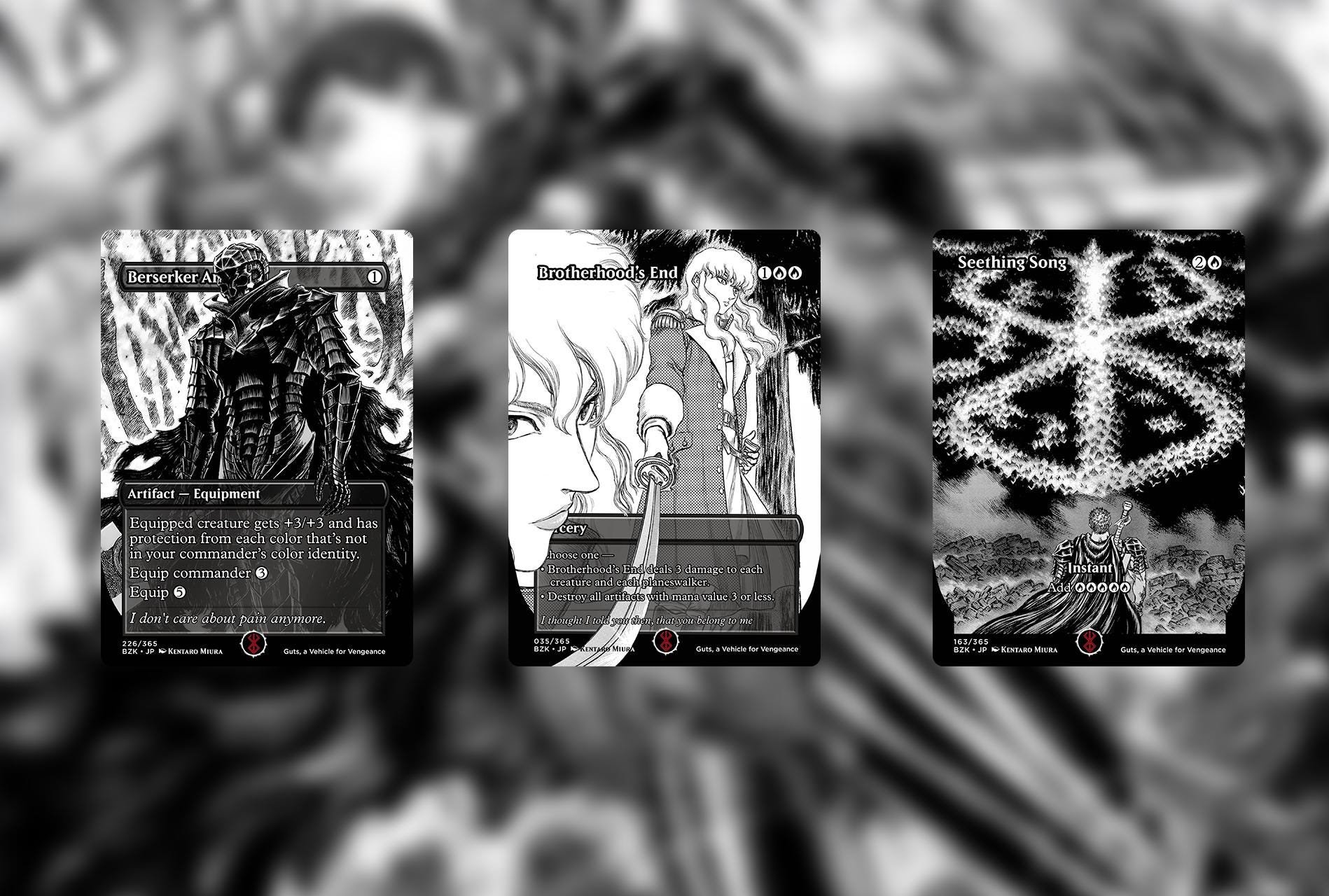 Guts, the Black Swordsman. 100 Card Proxy Berserk Themed Commander