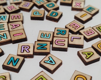 Kühlschrankmagnete aus Holz mit Buchstaben und Fliesen, wählen Sie Ihre Buchstaben, Mini-Alphabet-Magnete für Whiteboard-Memoboards und magnetische Planer