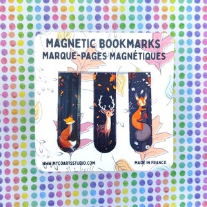 Segnalibri magnetici con animali del bosco, set di tre graziosi segnalibri a tema foresta, segnalibro a tema natura, regalo autunnale per lettori, segnalibro per pagine autunnali