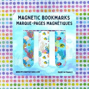 Magnetische bladwijzers tropische vissen, set van drie leuke vakantiebladwijzers, bladwijzercadeau strandvakantiethema, aquarium onderwaterpaginamarkering
