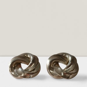 Orecchini a spirale rotondi vintage in argento sterling .925, Messico
