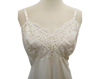 Vintage Vassarette Full Slip | Lace Accents & Lace Hem, Size 38