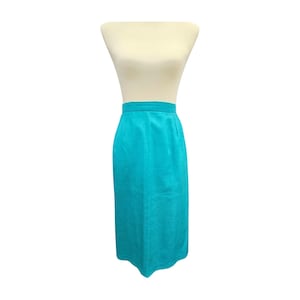 90s vintage blue pencil skirt, unlined, size 9/10