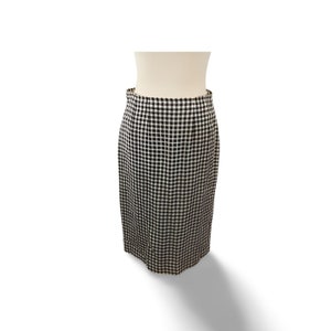 Vintage Liz Claiborne black check pencil skirt, size 6