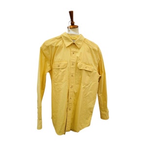 Yellow L.L. Bean 2 Pocket Button Down Cotton Shirt, Size M