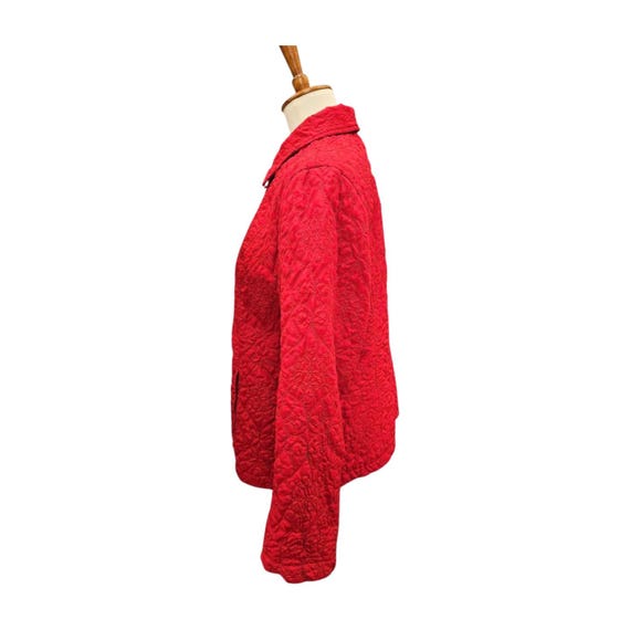 Red Quilted Button Front Jacket by Requirements –… - image 5
