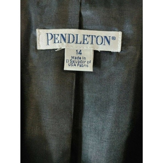 Vintage Pendleton Wool Plaid Blazer SZ 14, Pockets - image 7