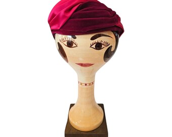 Vintage Red Rhinestone Toque Turban Capulet Hat Vintage Red Rhinestone Toque Turban Capulet Hat - Etsy main image 2