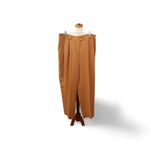 Vintage silk pants, trousers, size 14, tan or golden brown, lined