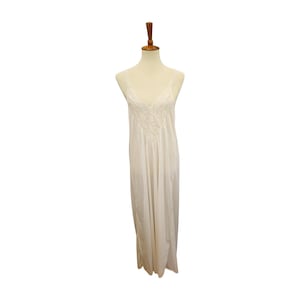 Chemise de nuit longue en dentelle blanche vintage des années 1990, collection MW Large