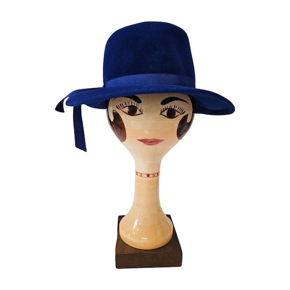 Vintage 1960s Beresford Royal Blue Velour Felt Hat - Etsy