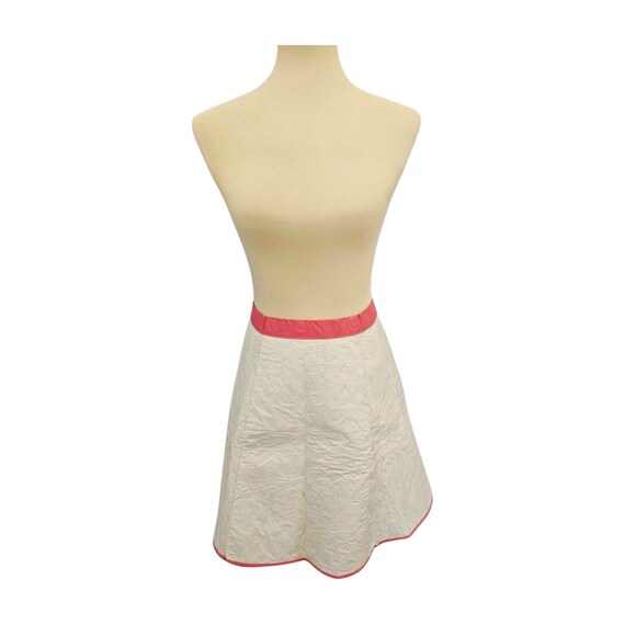 Vintage 1950s Pink Floral Quilted Vinyl Half Apron - Etsy display picture 2
