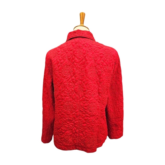 Red Quilted Button Front Jacket by Requirements –… - image 4