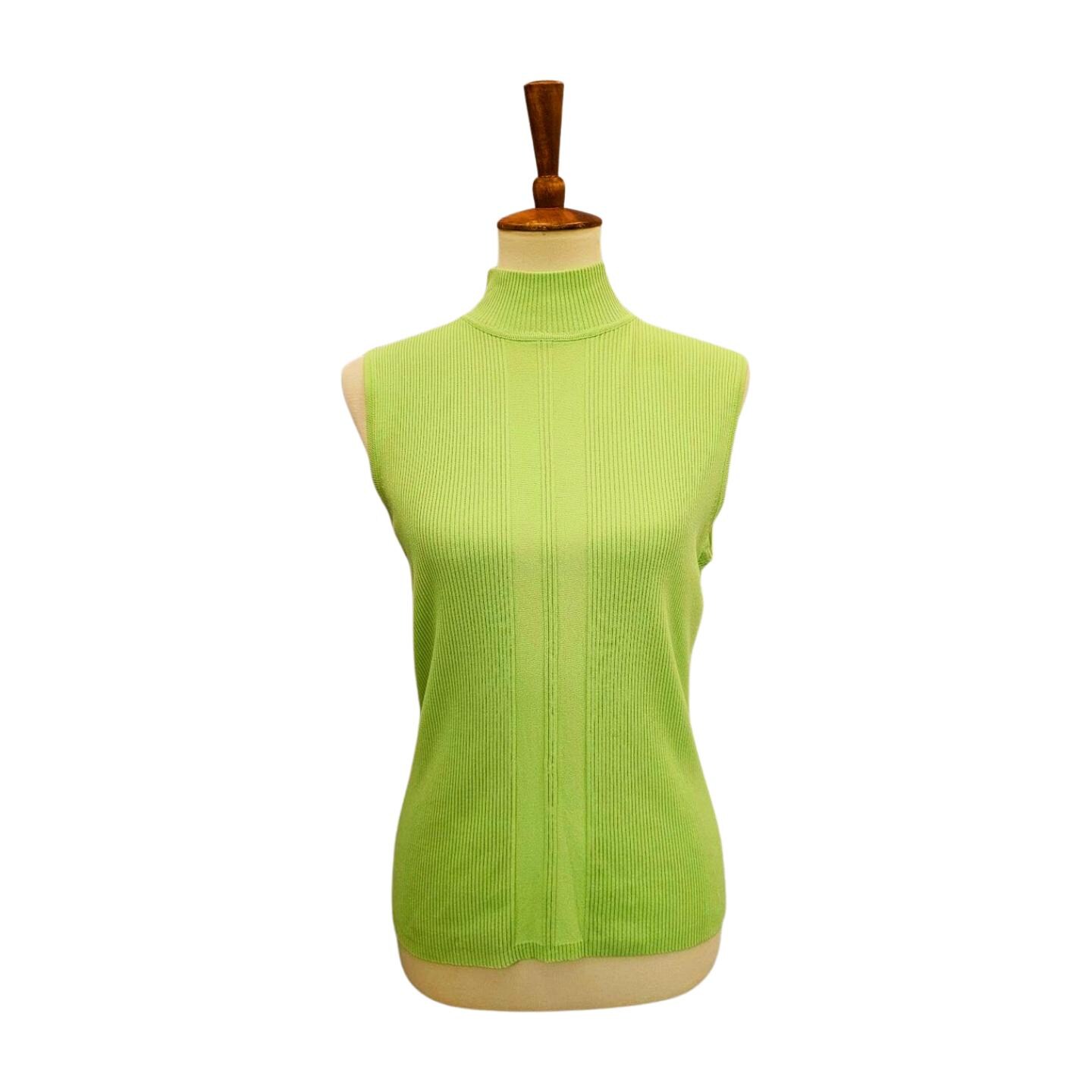 Vintage Green Mock Turtleneck Sweater – Dress Barn, Sleeveless 