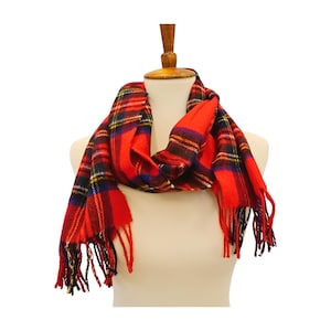 Bufanda vintage a cuadros Royal Stewart de Johnstons of Elgin