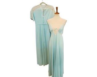 Conjunto de camisón y bata vintage Vanity Fair de dos piezas, talla 36