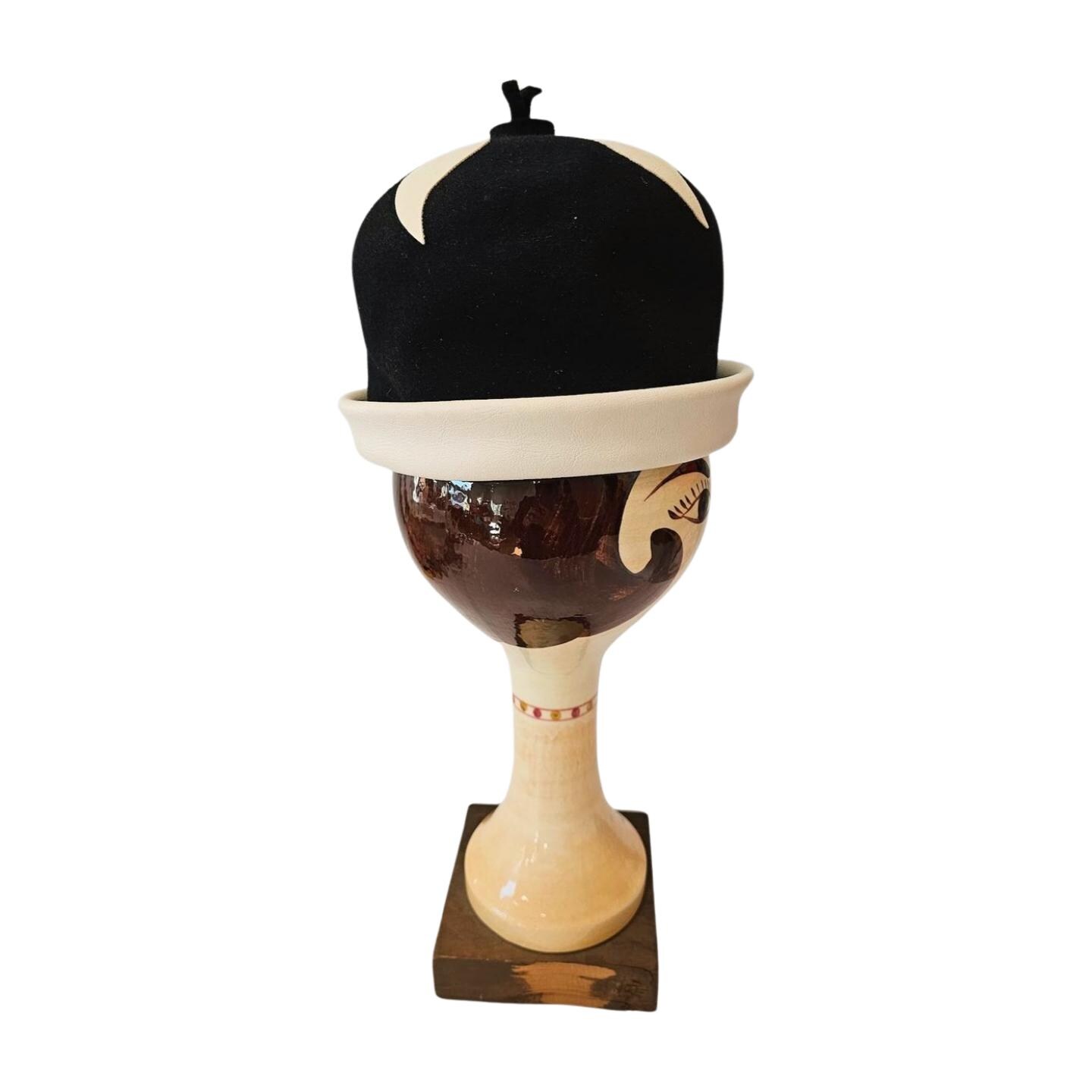 Vintage Black White Felt Hat 1960s Fairfield Fells Wool - Etsy