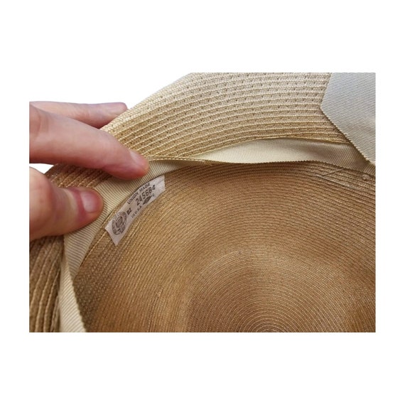 Vintage Union Label Cloche Style Brimmed Hat With Grosgrain  display picture 2