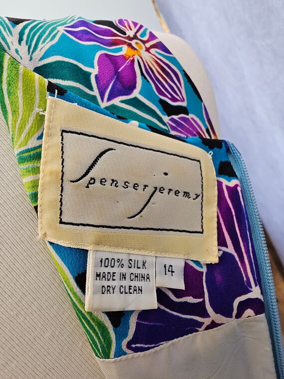 Vintage Spenser Jeremy silk faux wrap floral dress, sleeveless, lined, 14 Vintage Spenser Jeremy silk faux wrap floral dress, sleeveless, lined, 14