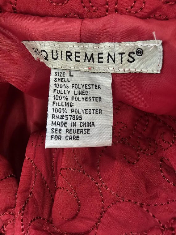 Red Quilted Button Front Jacket by Requirements –… - image 7