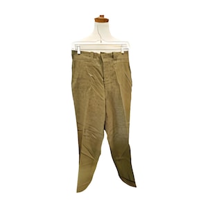 Vintage, Authentic 1958 Wool Military Pants Cuffed 33x28.5 Leather Detail