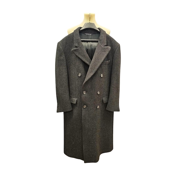 Vintage Men's Wool Overcoat 42 Short | Double Breasted Gray Coat