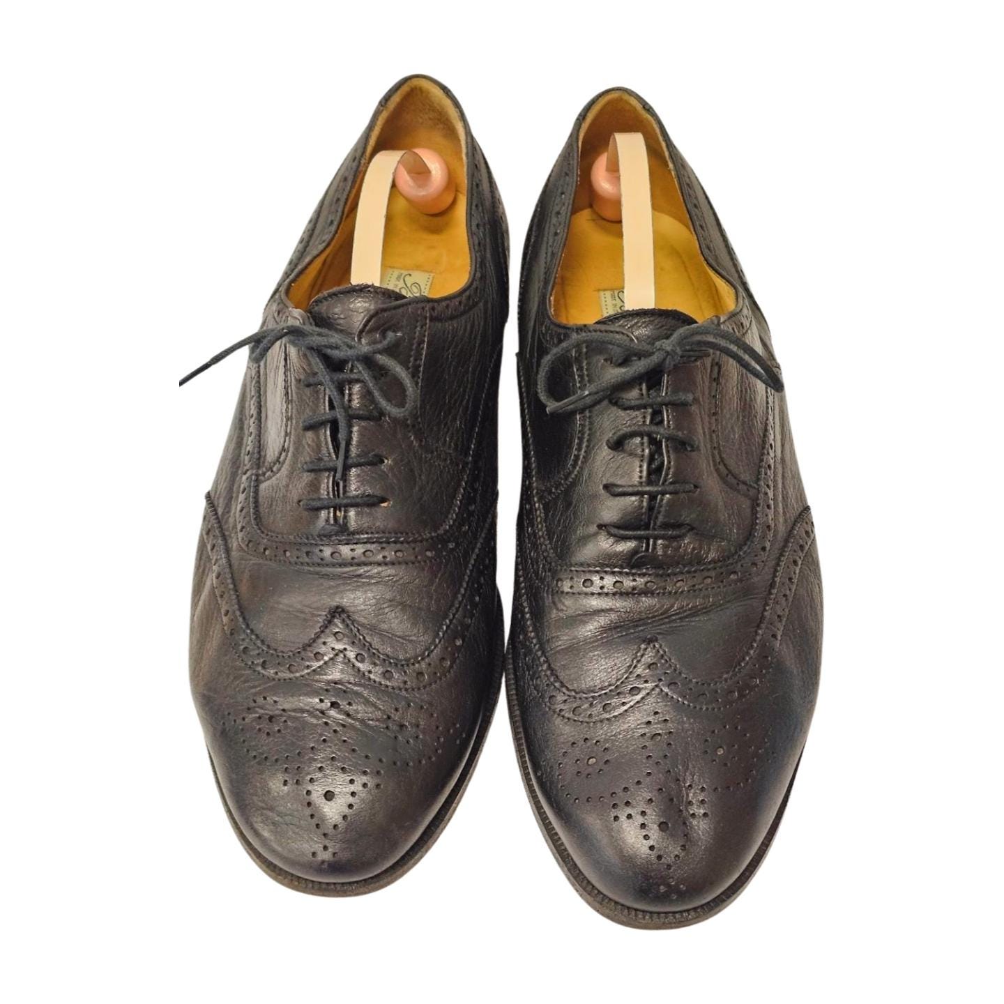 靴 COLE HAAN Bragano Bragano Cole Haan Crocodile Oxford Shoes Mens 8 Black Alligator