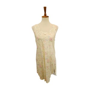 Vintage Amanda Stewart Yellow Floral Nightgown Medium