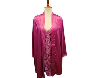 Vintage Delicates Lace Nightgown Robe Set | Lingerie Set | 2-Piece Robe & Gown