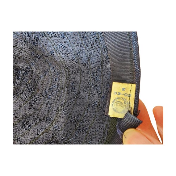 1950s Navy Pleated Pixie Hat with Rhinestone & Ve… - image 10