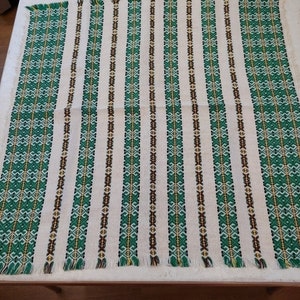 Vintage, Kleine Grün, Braune gewebte Tischdecke