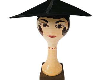 Vintage Black Velvet Platter Hat With Netting & Bow | 1950s  display picture 2