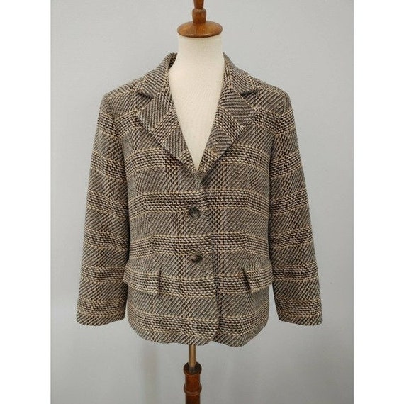 Vintage Pendleton Wool Plaid Blazer SZ 14, Pockets - image 1
