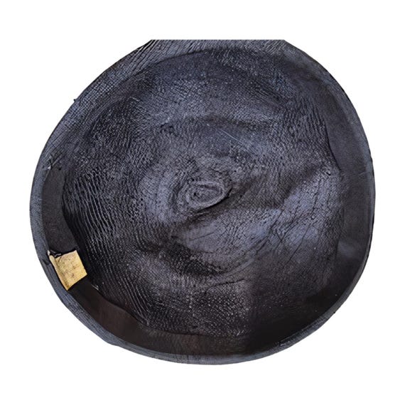 1950s Navy Pleated Pixie Hat with Rhinestone & Ve… - image 9