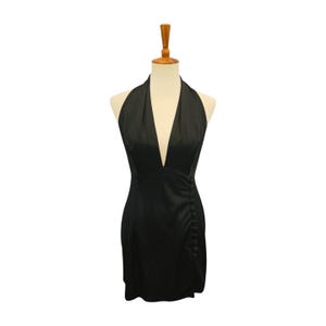 Vintage Friedrich Schwarzes Neckholder Mini Kleid aus 80er Jahren