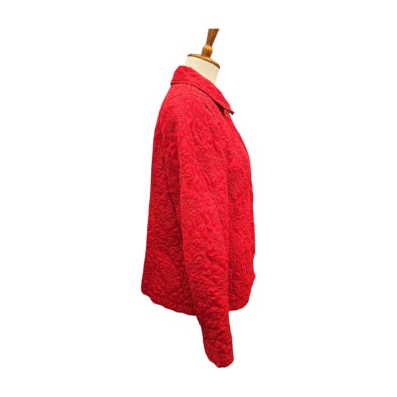Red Quilted Button Front Jacket by Requirements –… - image 3