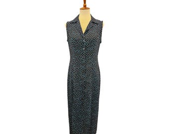 Calvin Klein Light Blue Polka Dot Dress, Vintage 90s, Size 4 - Etsy New  Zealand