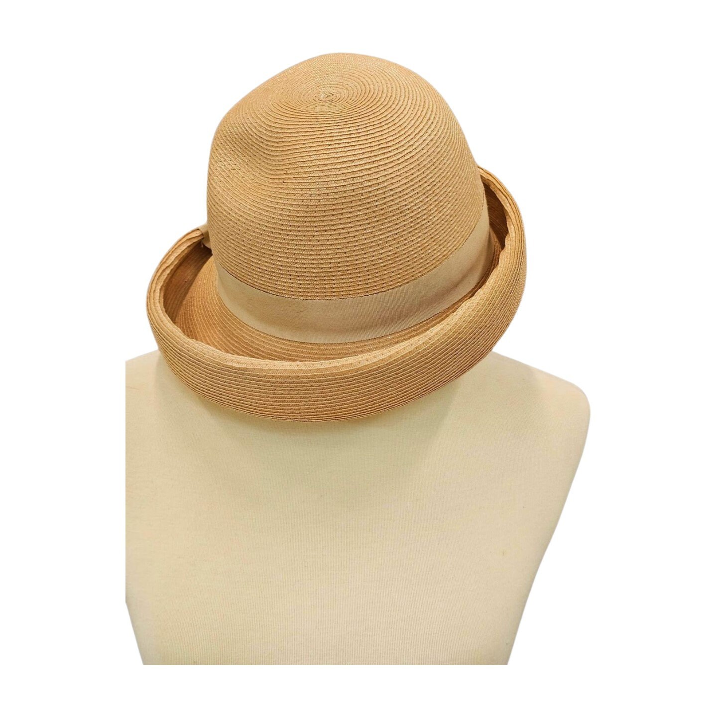 Vintage Union Label Cloche Style Brimmed Hat With Grosgrain 